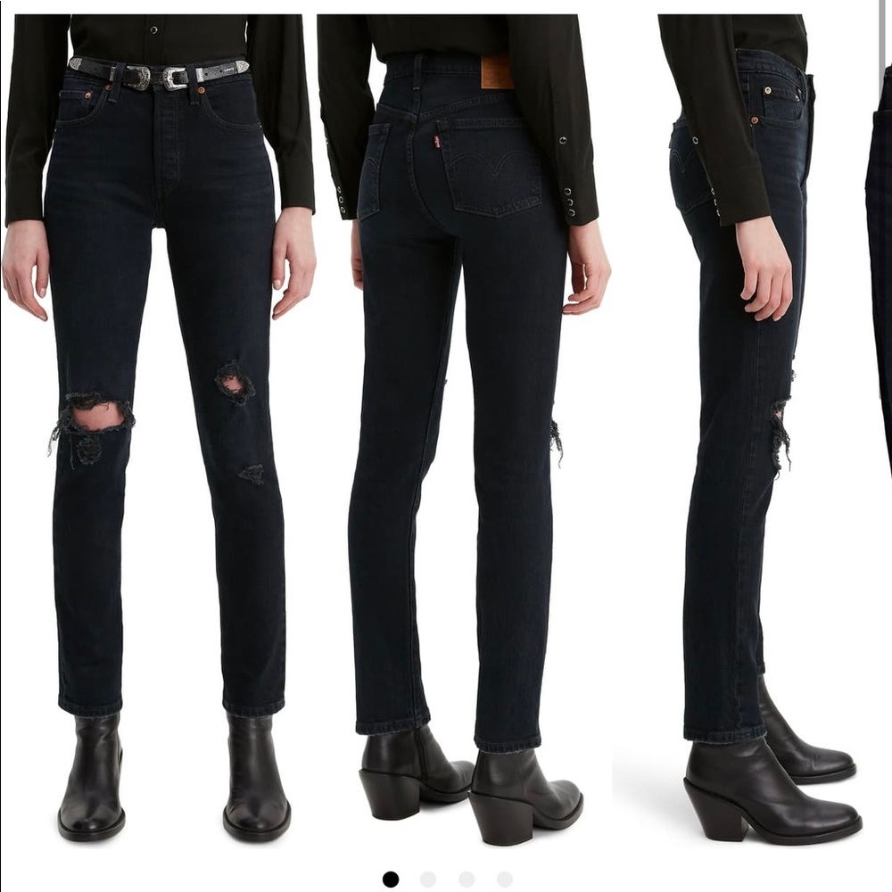 Levi’s 501 Ripped High Waist Ankle Skinny Jeans